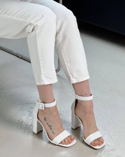 Women Fashion 3 Inches Block Heels Sandals Luxurious Fairy Style Glamour  Embellished Chunky Faux Suede Comfortable and Stylish for Any Occasion for Summer Black, White, Beige - Image 5