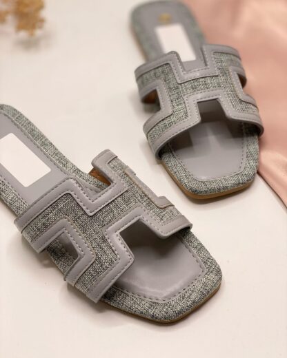 Women Fashion Luxurious Denim Jeans Elegance Casual Flat Slippers ,Sandal Perfect for Summer Wear - Comfortable and Stylish for Any Occasion Black, Brown, Blue, Grey - Image 8