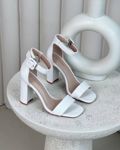 Women Fashion 3 Inches Block Heels Sandals Luxurious Fairy Style Glamour  Embellished Chunky Faux Suede Comfortable and Stylish for Any Occasion for Summer Black, White, Beige - Image 4