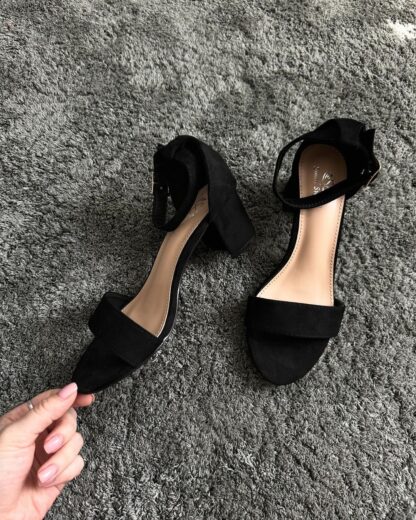 Women Fashion Luxurious Fairy Style Glamour Block Heels Sandals Embellished Chunky Faux Suede Comfortable and Stylish for Any Occasion for Summer Black, White, Beige - Image 4