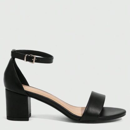 Women's Black Mid Block Heel Sandals – Casual, Wedding, Party & Bridal Wear - Image 2