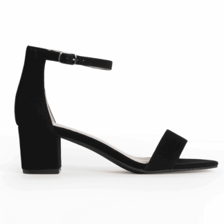 Women Fashion Mid Block Heels Sandal Faux sude leather black and Beige Easy to Wear Comfortable every Function party office casual