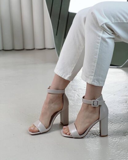 Women Fashion 3 Inches Block Heels Sandals Luxurious Fairy Style Glamour  Embellished Chunky Faux Suede Comfortable and Stylish for Any Occasion for Summer Black, White, Beige - Image 2