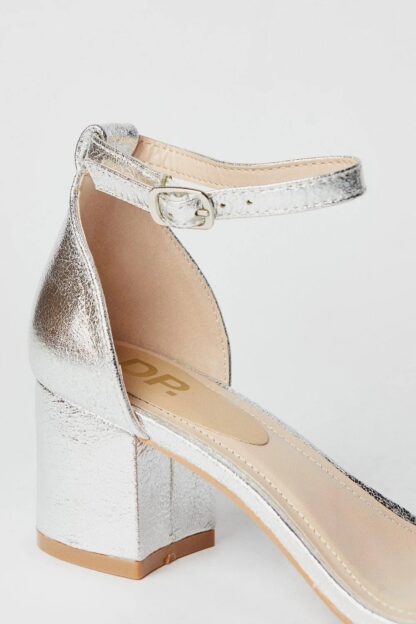 Women's Silver  Mid Block Heel Sandals - Casual, Party, Bridal & Wedding Heels for Elegant Footwear - Image 3