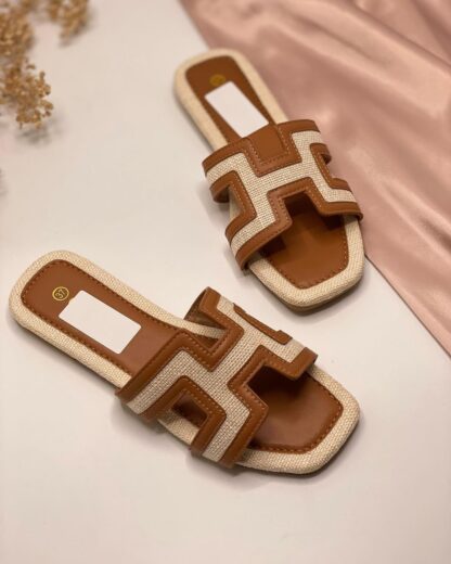 Women Fashion Luxurious Denim Jeans Elegance Casual Flat Slippers ,Sandal Perfect for Summer Wear - Comfortable and Stylish for Any Occasion Black, Brown, Blue, Grey - Image 2
