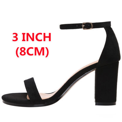 Women Fashion 3 Inches Block Heels Sandal Black Color - Image 5