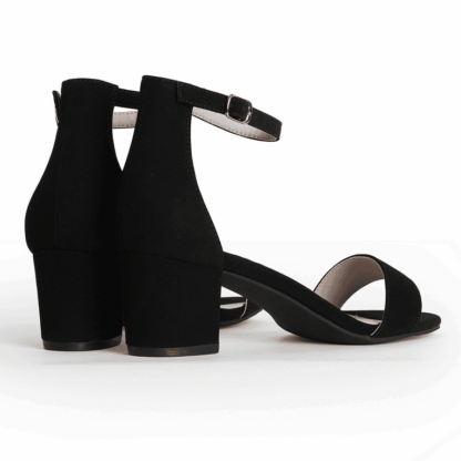 Women Fashion Mid Block Heels Sandal Faux sude leather black and Beige Easy to Wear Comfortable every Function party office casual - Image 7